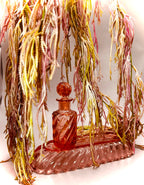 Ensemble Baccarat "Bambou"en cristal teinté rose saumon