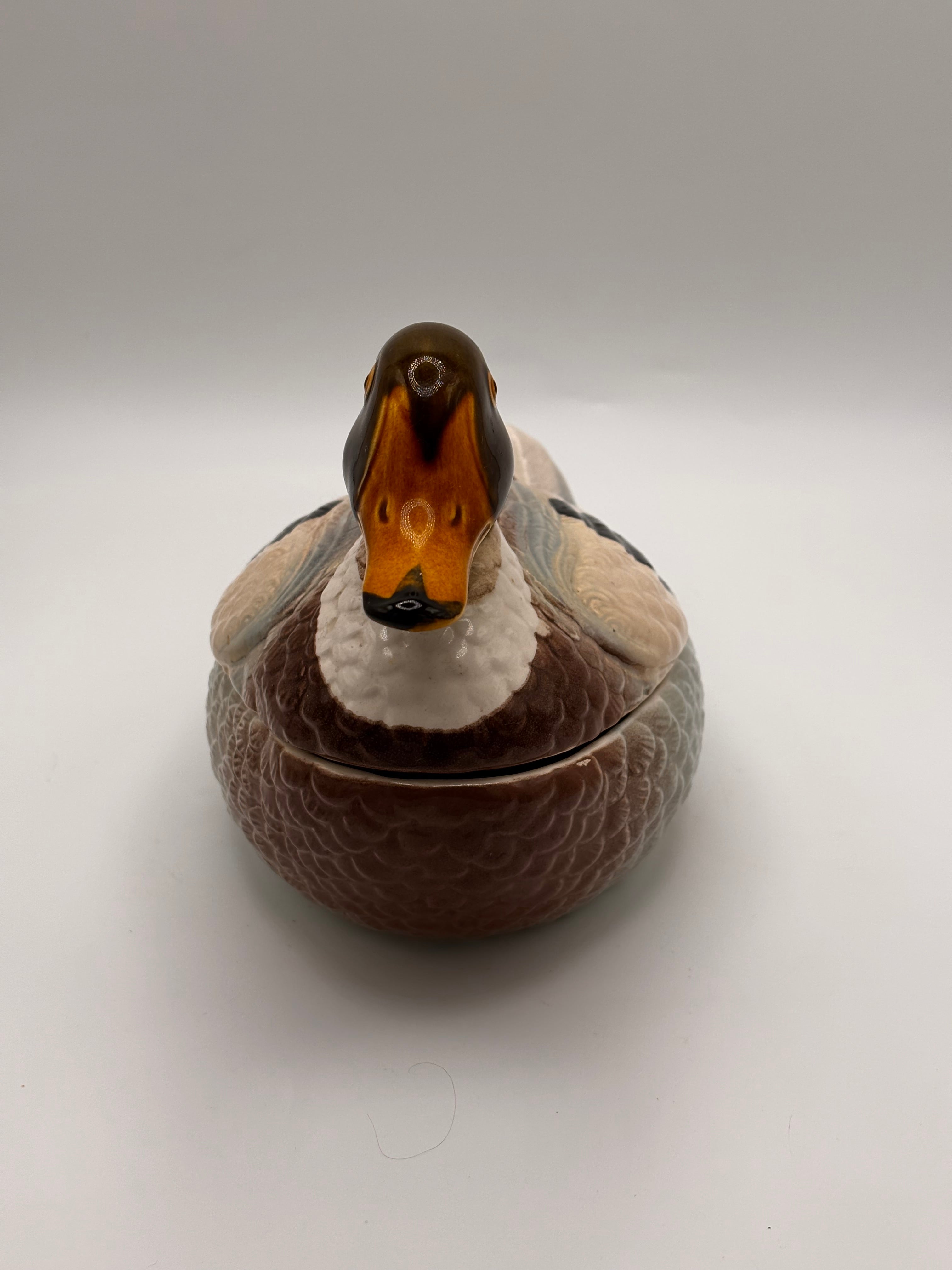 Canard couvert, terrine en céramique émaillée