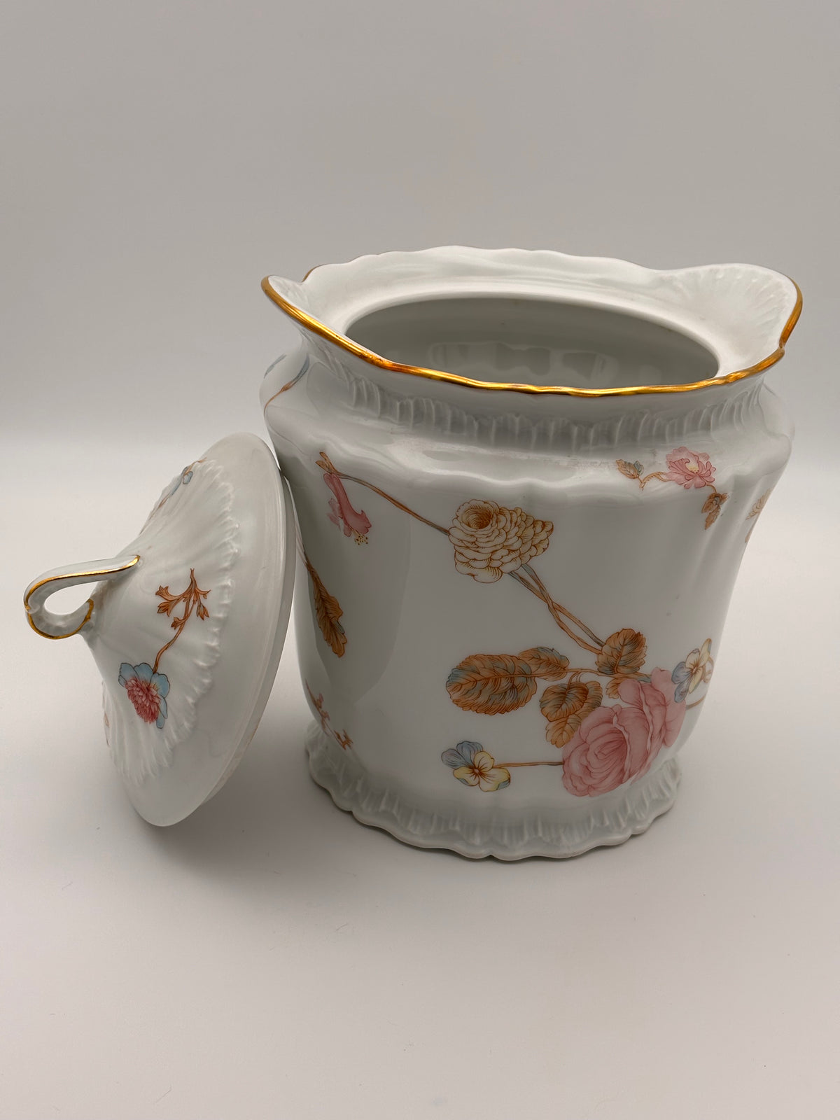 Sucrier couvert Haviland Limoges collection Roses de France – vue 4