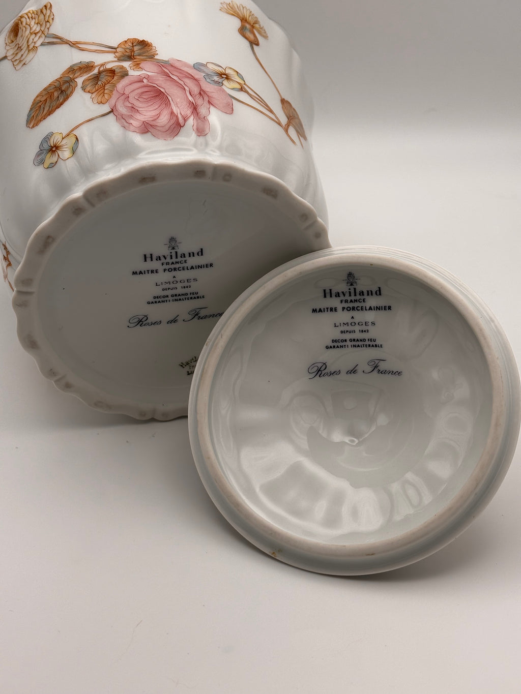 Sucrier couvert Haviland Limoges collection Roses de France – vue 5