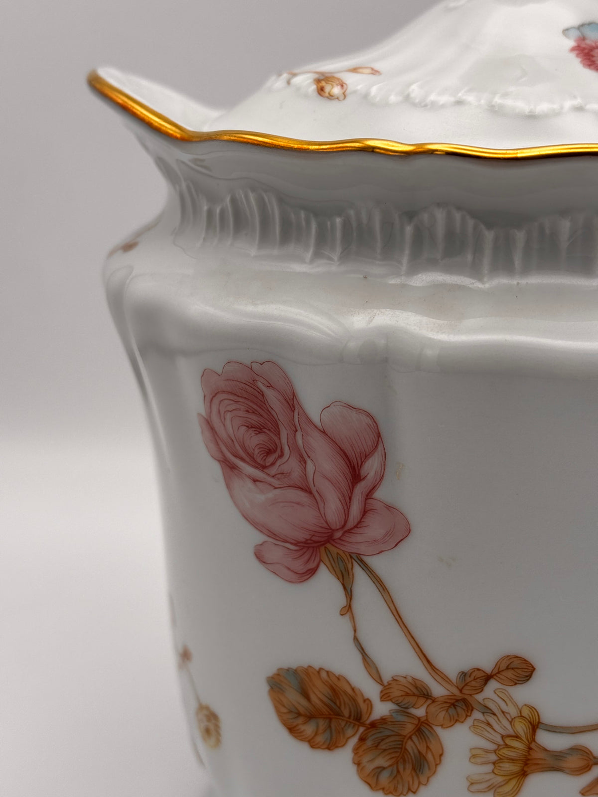Sucrier couvert Haviland Limoges collection Roses de France – vue 8