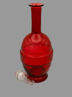 Carafe ancienne en verre rouge gravé – vue 5