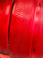 Carafe ancienne en verre rouge gravé – vue 7