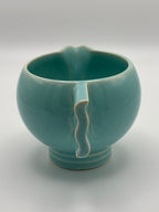 Verseuse en céramique craquelée céladon turquoise esprit ROBJ