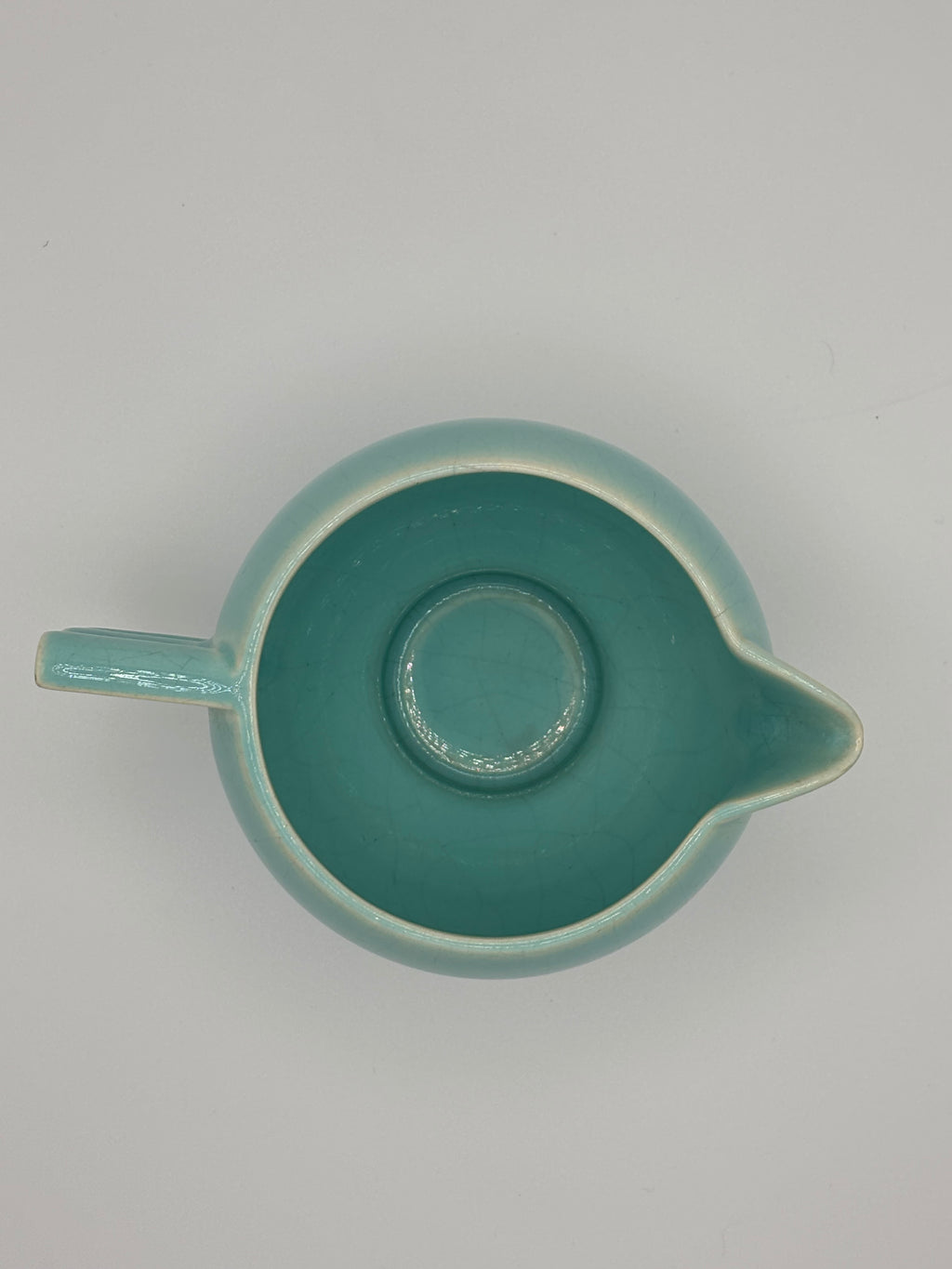 Verseuse en céramique craquelée céladon turquoise esprit ROBJ