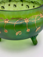 Coupe tripode en verre soufflé à décor émaillé