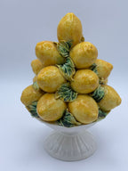 Coupe décorative aux citrons en céramique émaillée