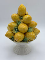 Coupe décorative aux citrons en céramique émaillée