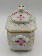 Sucrier ancien en porcelaine à décor floral