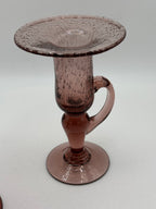 Paire de bougeoirs en verre soufflé signés  Biot années 1970