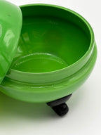 Bonbonnière/Boite en verre opalin couleur verte