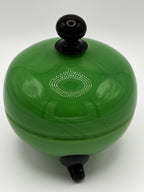Bonbonnière/Boite en verre opalin couleur verte