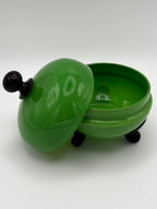 Bonbonnière/Boite en verre opalin couleur verte