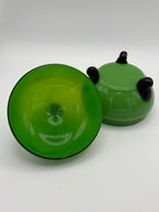 Bonbonnière/Boite en verre opalin couleur verte