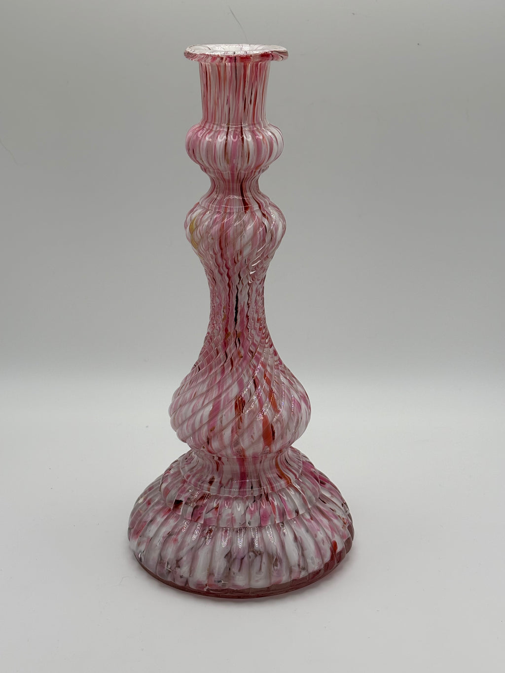 Bougeoir en verre soufflé verrerie Clichy