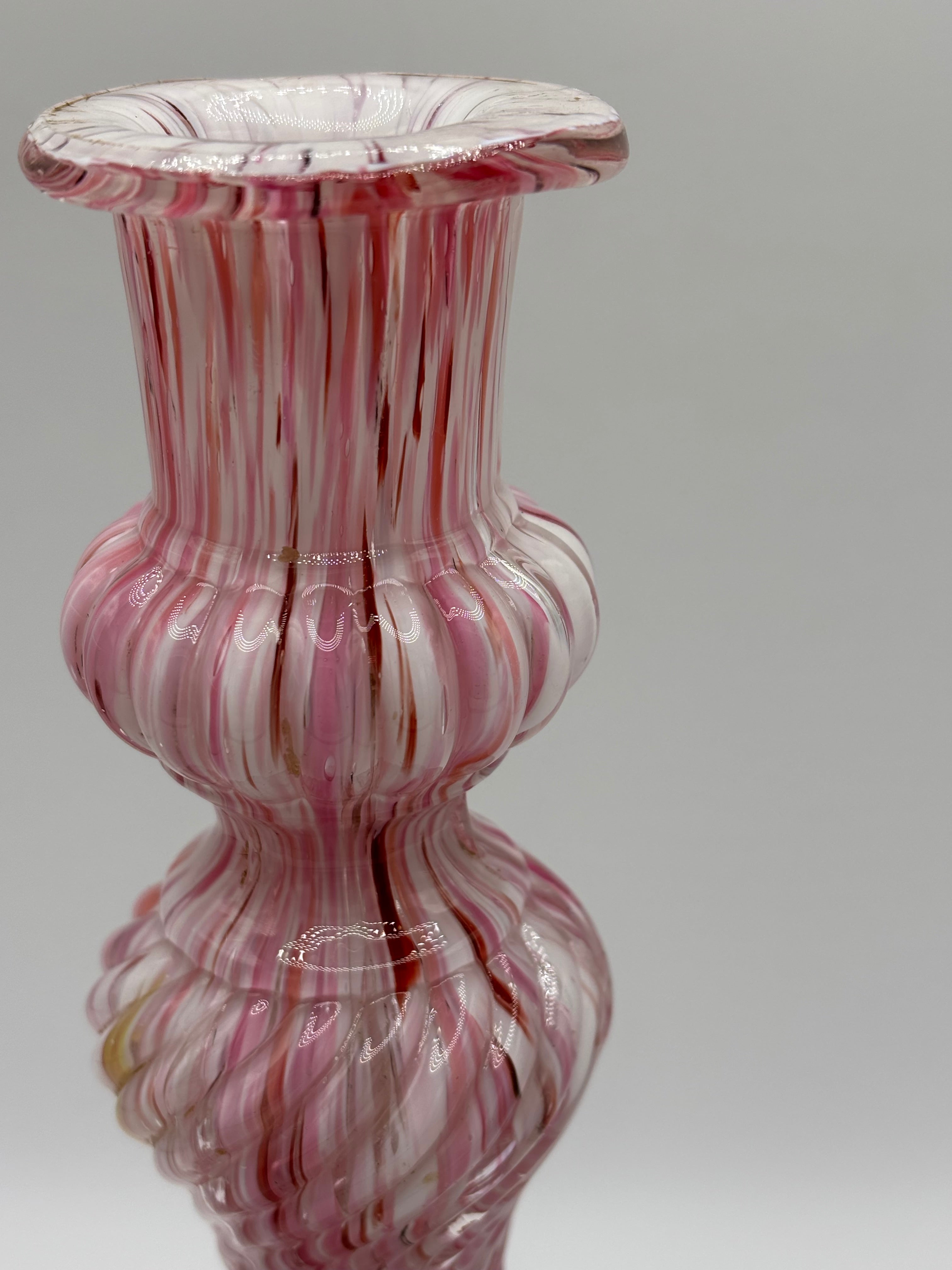 Bougeoir en verre soufflé verrerie Clichy