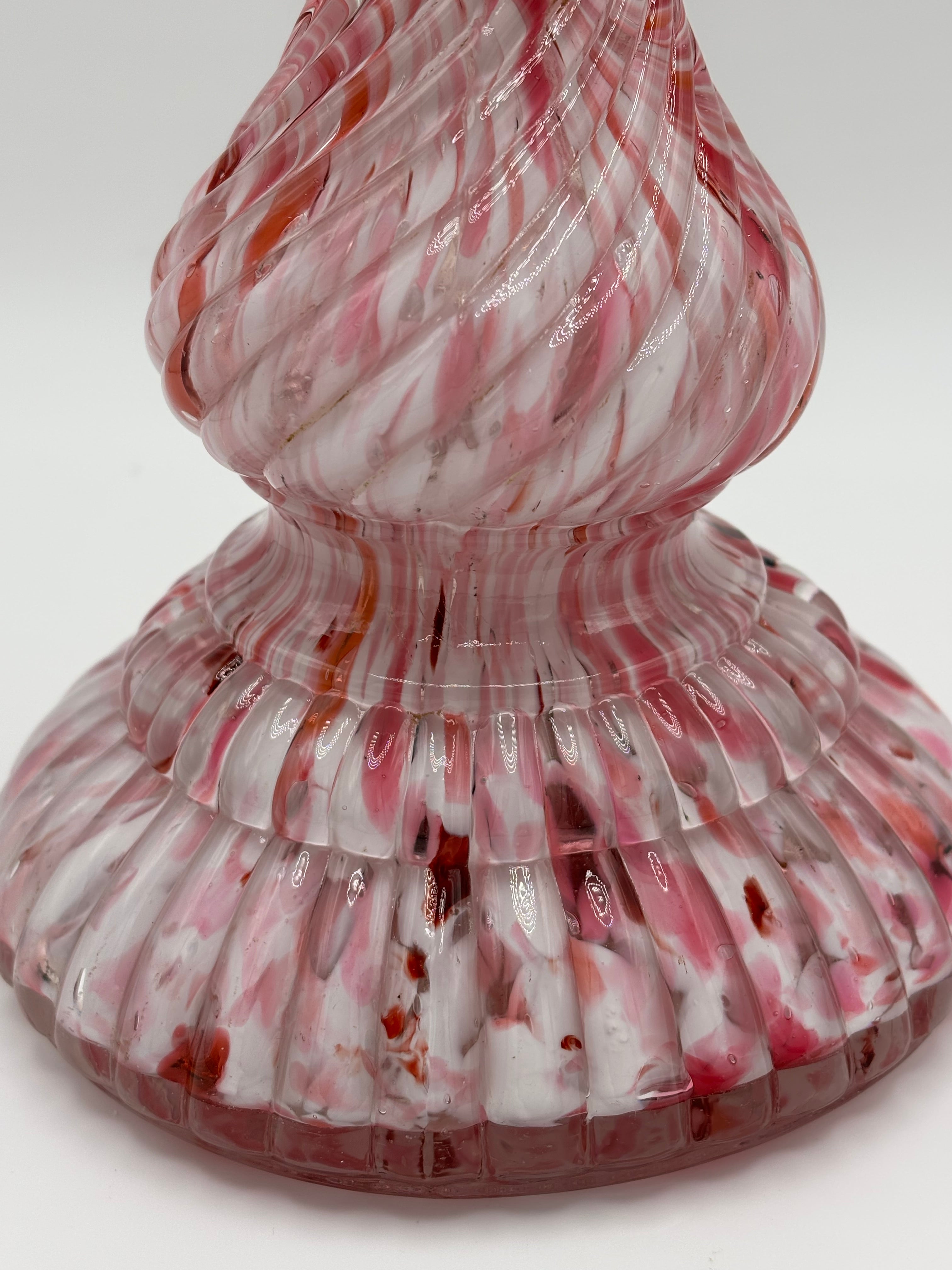 Bougeoir en verre soufflé verrerie Clichy