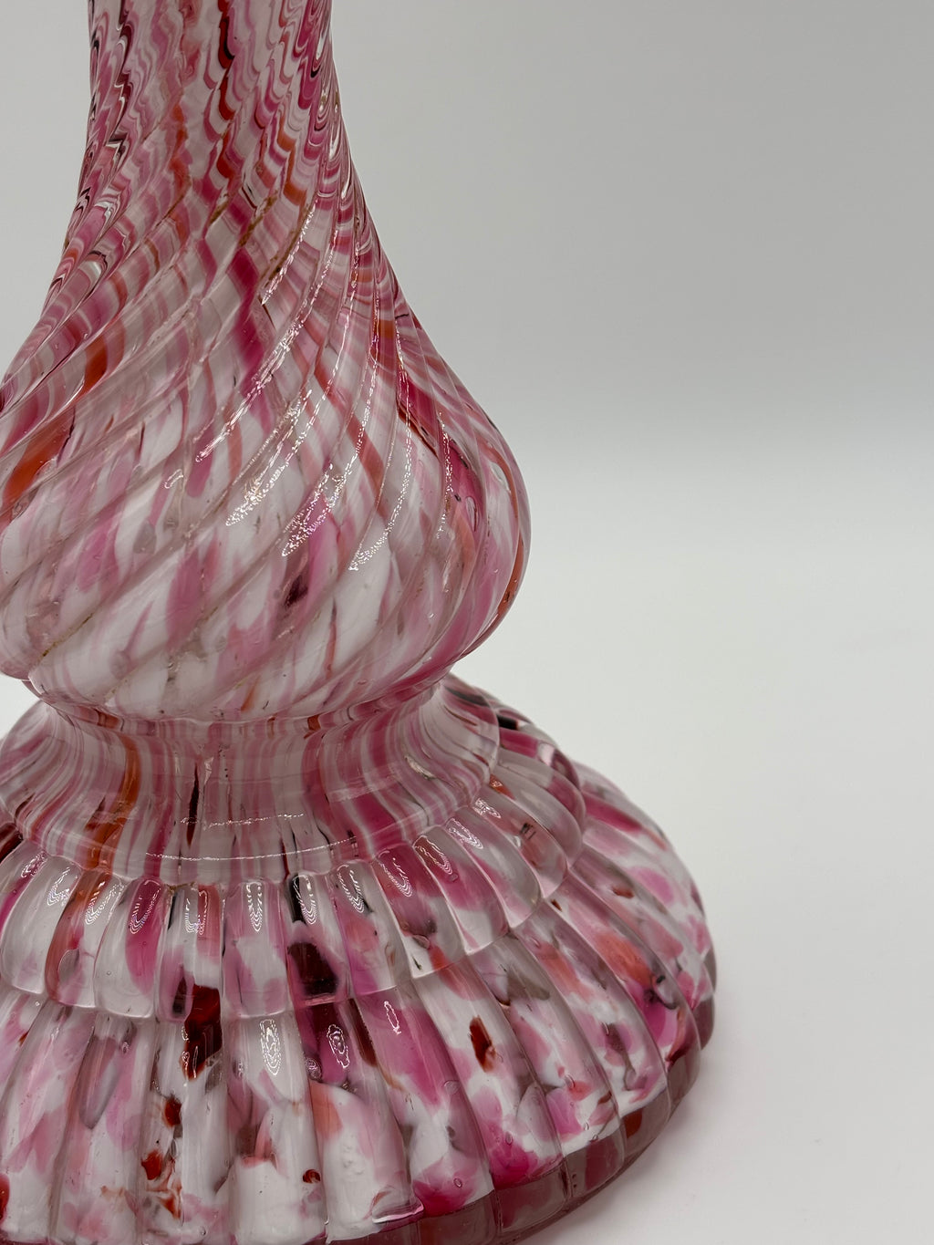 Bougeoir en verre soufflé verrerie Clichy