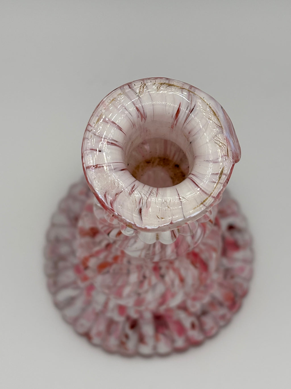 Bougeoir en verre soufflé verrerie Clichy