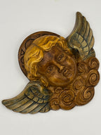 Tête de chérubin murale plâtre peint