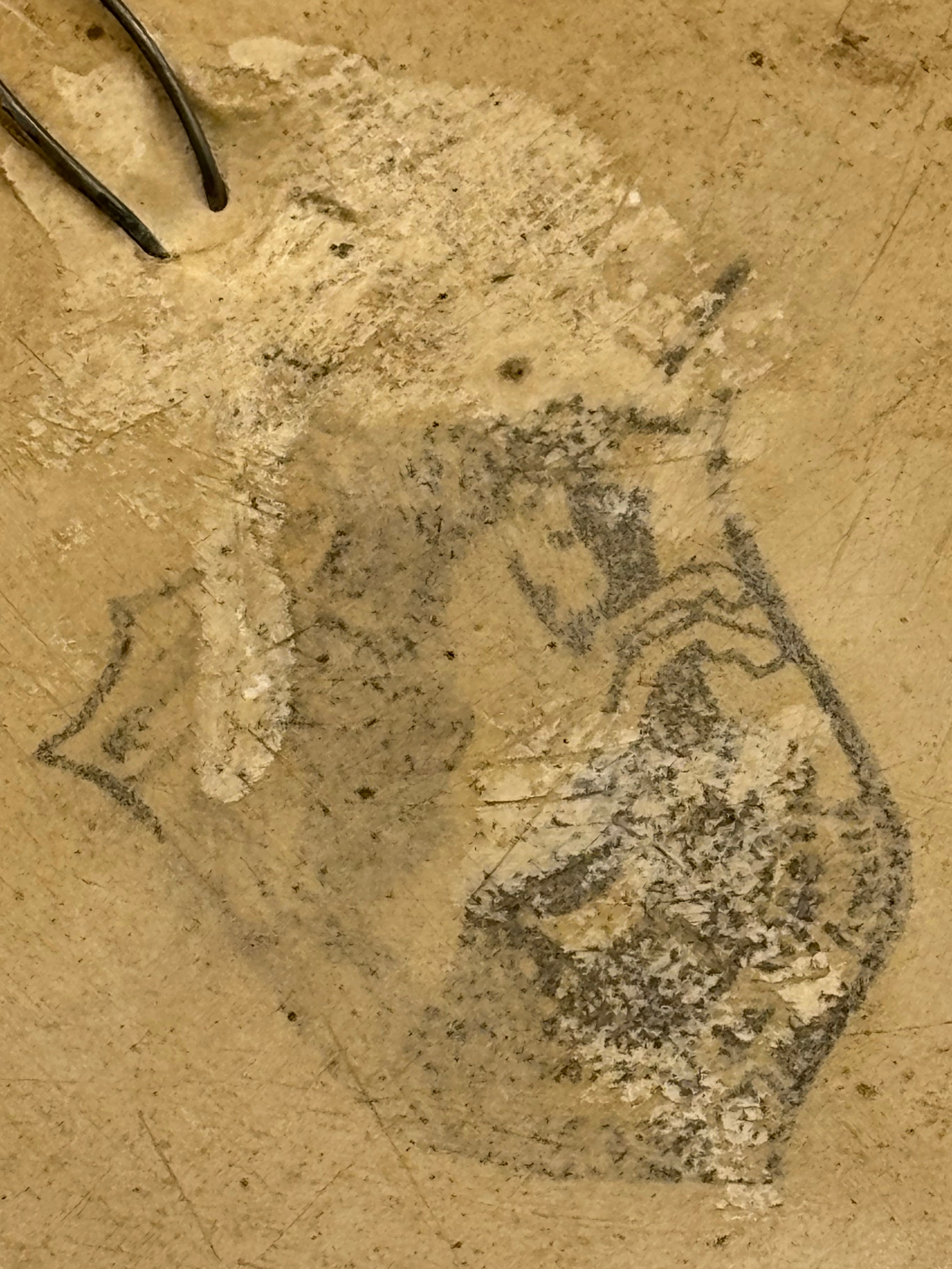 Tête de chérubin murale plâtre peint